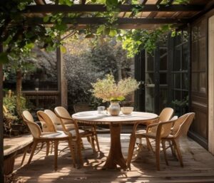 Créer un coin repas dans un petit pavillon jardin